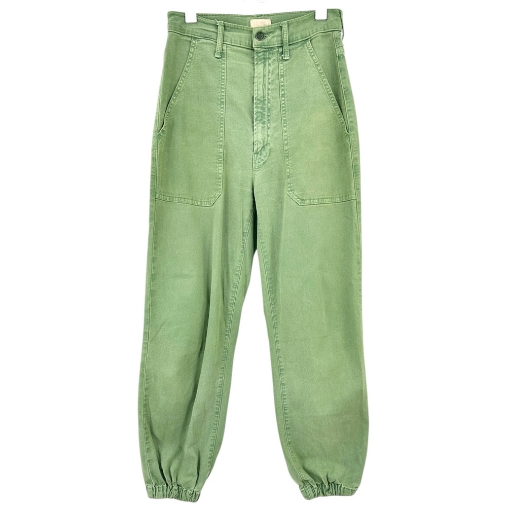 MOTHER The Wrapper Patch Springy Ankle Green High Waisted Balloon Leg Jeans